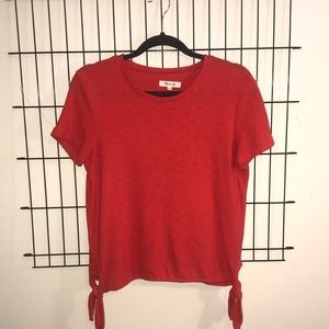 Red Madewell top with side ties!